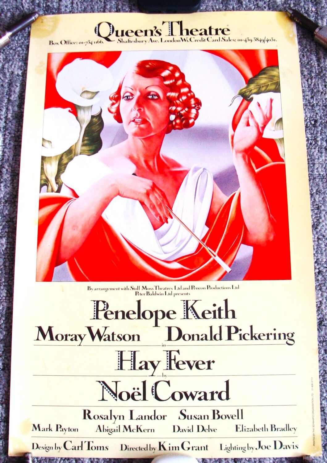 HAYFEVER PENELOPE KEITH SUPERB RARE POSTER FOR THE QUEEN'S THEATRE LONDON 1