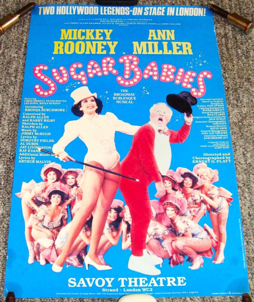SUGAR BABIES MICKEY ROONEY ANN MILLER SUPERB POSTER SAVOY THEATRE LONDON IN