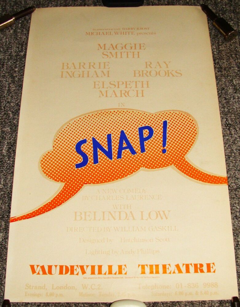 SNAP MAGGIE SMITH RAY BROOKS STUNNING POSTER FOR VAUDVILLE THEATRE LONDON 1