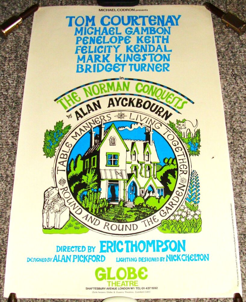 THE NORMAN CONQUESTS TOM COURTNEY GAMBON KEITH POSTER GLOBE THEATRE LONDON 