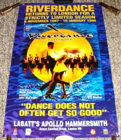 RIVERDANCE STUNNING POSTER LABATT'S APOLLO THEATRE HAMMERSMITH IN LONDON 1997-98