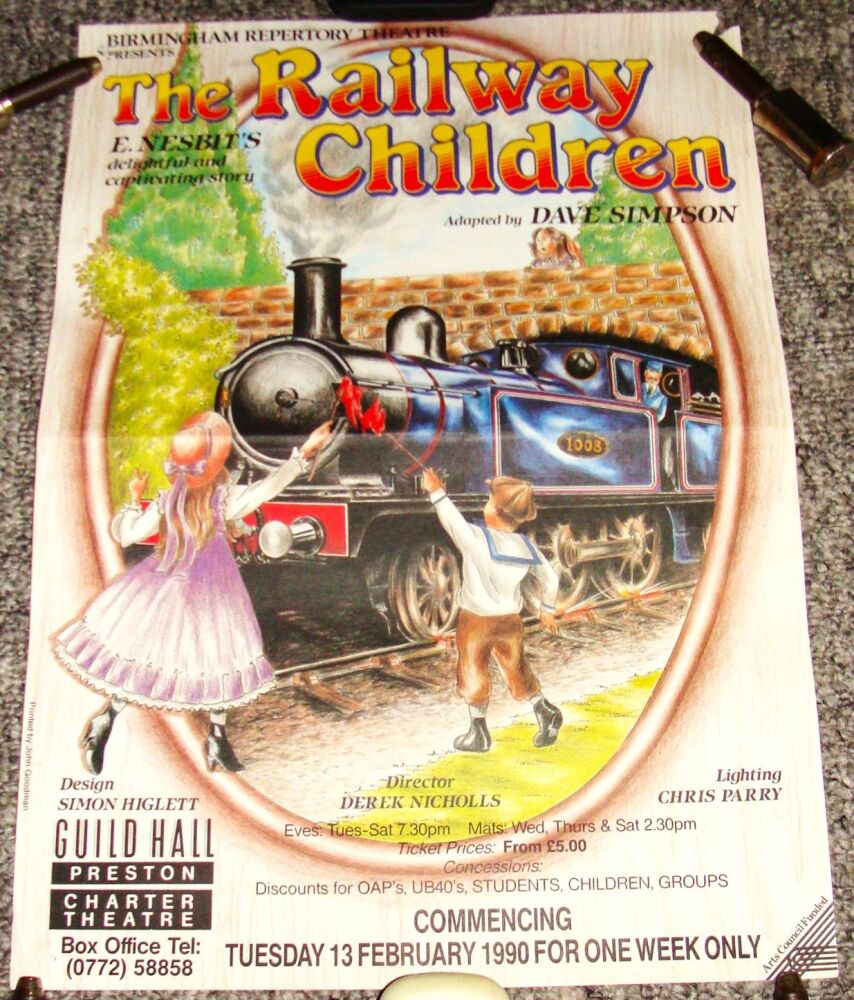THE RAILWAY CHILDREN STUNNING RARE POSTER FOR THE GUILDHALL THEATRE PRESTON