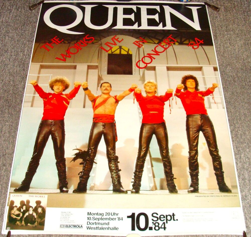 QUEEN STUNNING RARE CONCERT POSTER MONDAY 10th SEPTEMBER 1984 DORTMUND GERM