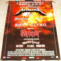 METALLICA SLIPKNOT MOTORHEAD FESTIVAL POSTER 'SONISPHERE' KNEBWORTH UK JULY 2011