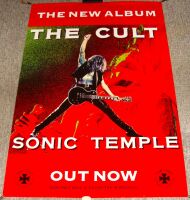 THE CULT STUNNING U.K. RECORD COMPANY PROMO POSTER FOR 'SONIC TEMPLE' ALBUM 1989