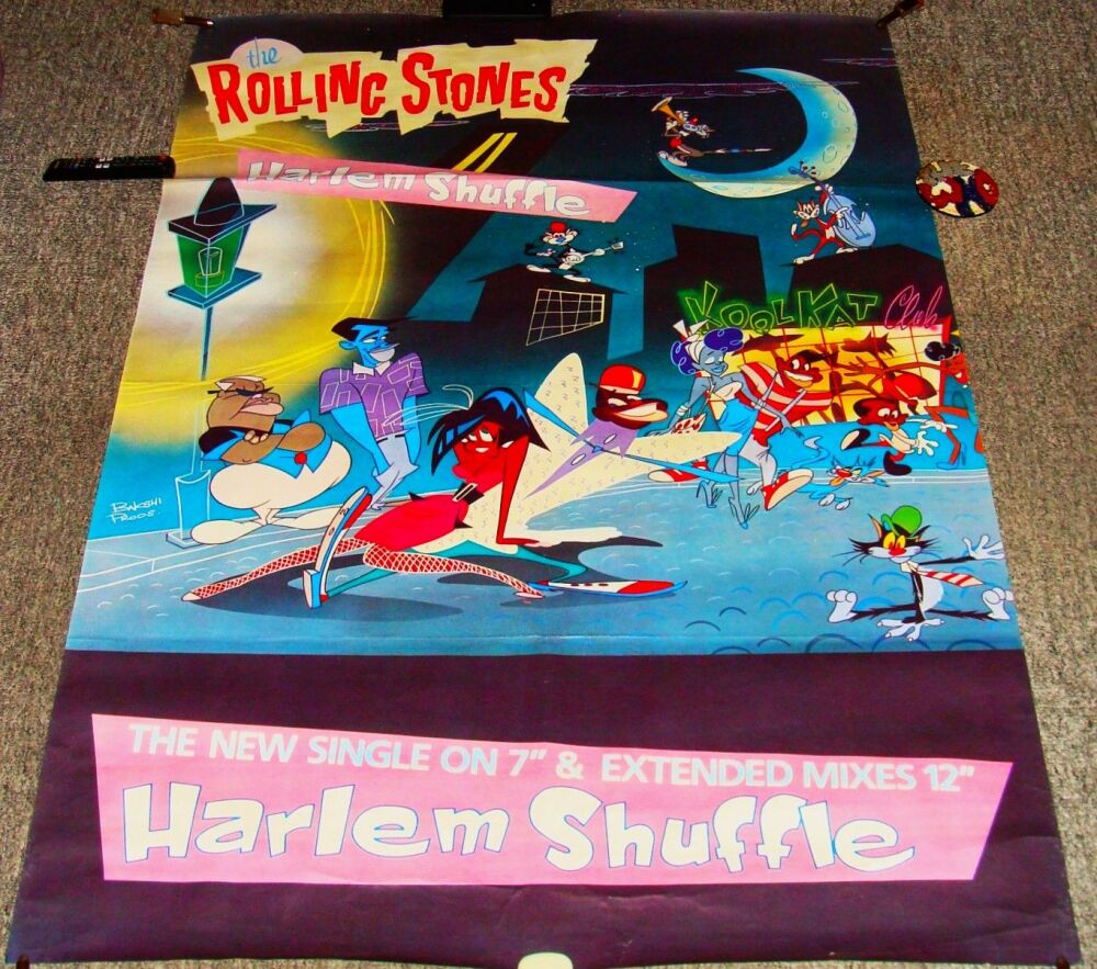 THE ROLLING STONES U.K. RECORD COMPANY PROMO POSTER 'HARLEM SHUFFLE' SINGLE