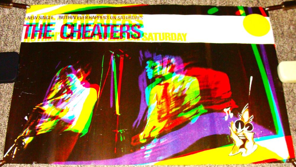 THE CHEATERS U.K. PROMO POSTER 'NUTHIN' EVER HAPPENS ON SATURDAYS' SINGLE 1