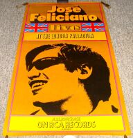 JOSE FELICIANO U.S. PROMO POSTER FOR 'LIVE AT THE LONDON PALLADIUM' ALBUM 1969