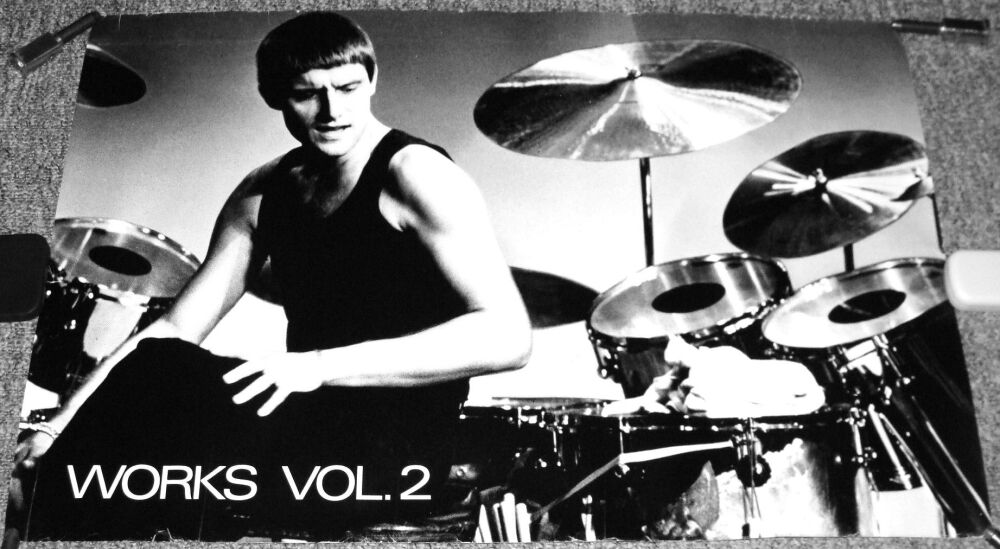 E.L.P. SUPERB U.K. RECORD COMPANY PROMO POSTER FOR 'THE WORKS VOL 2' ALBUM 