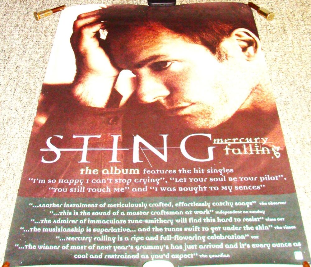 THE POLICE STING U.K. RECORD COMPANY PROMO POSTER 'MERCURY FALLING' ALBUM 1