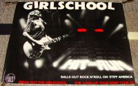 GIRLSCHOOL STUNNING U.S. RECORD COMPANY PROMO POSTER 'HIT AND RUN' ALBUM IN 1981