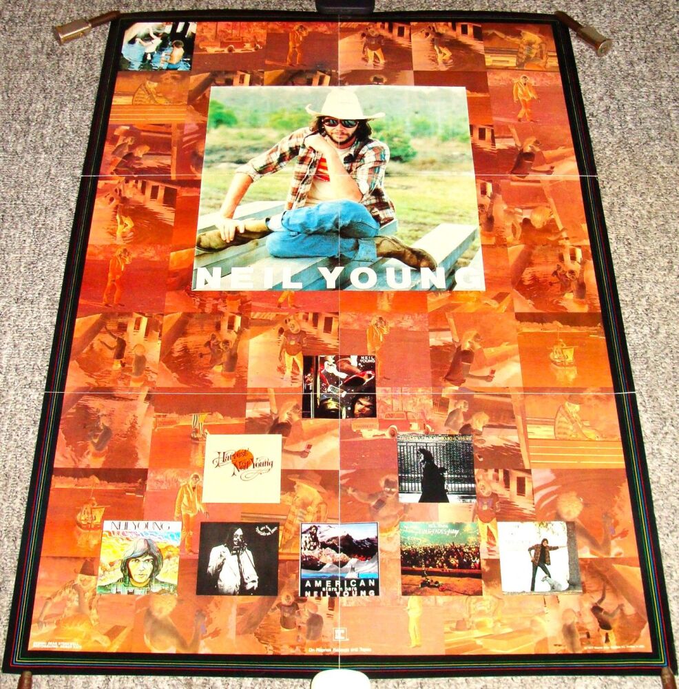 NEIL YOUNG U.S. RECORD COMPANY PROMO POSTER 'AMERICAN STARS 'N BARS' ALBUM 