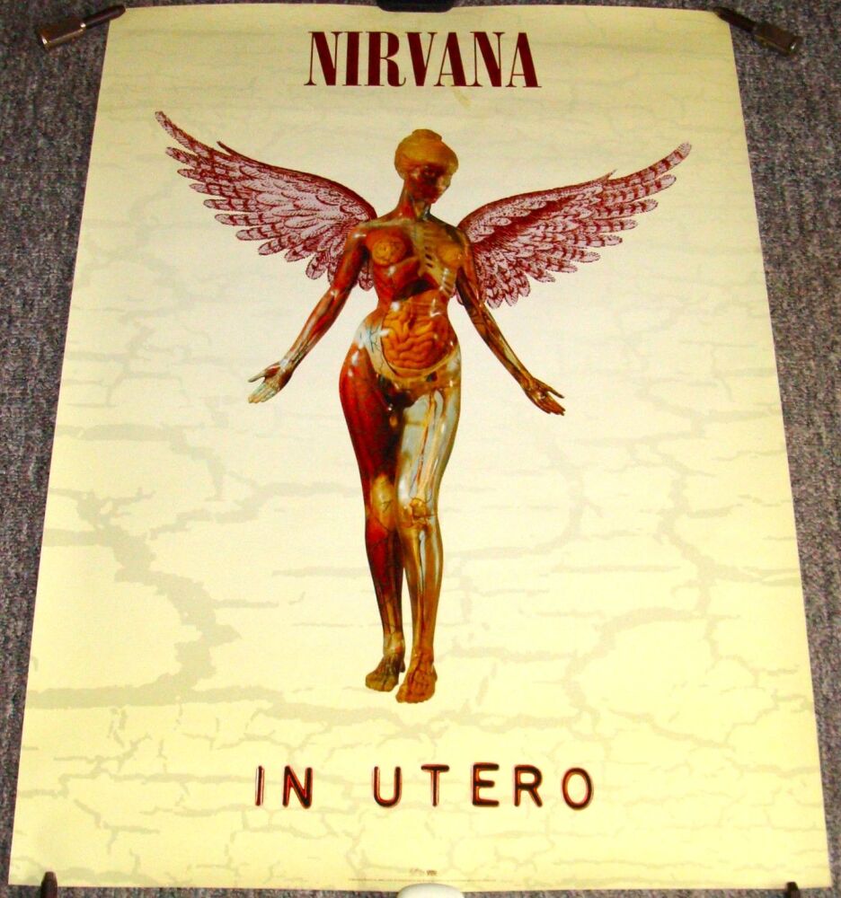 NIRVANA STUNNING RARE U.S. RECORD COMPANY PROMO POSTER FOR 'IN UTERO' ALBUM