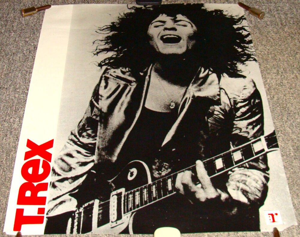 T-REX MARC BOLAN STUNNING AND RARE U.K. RECORD COMPANY PROMO POSTER FROM 19