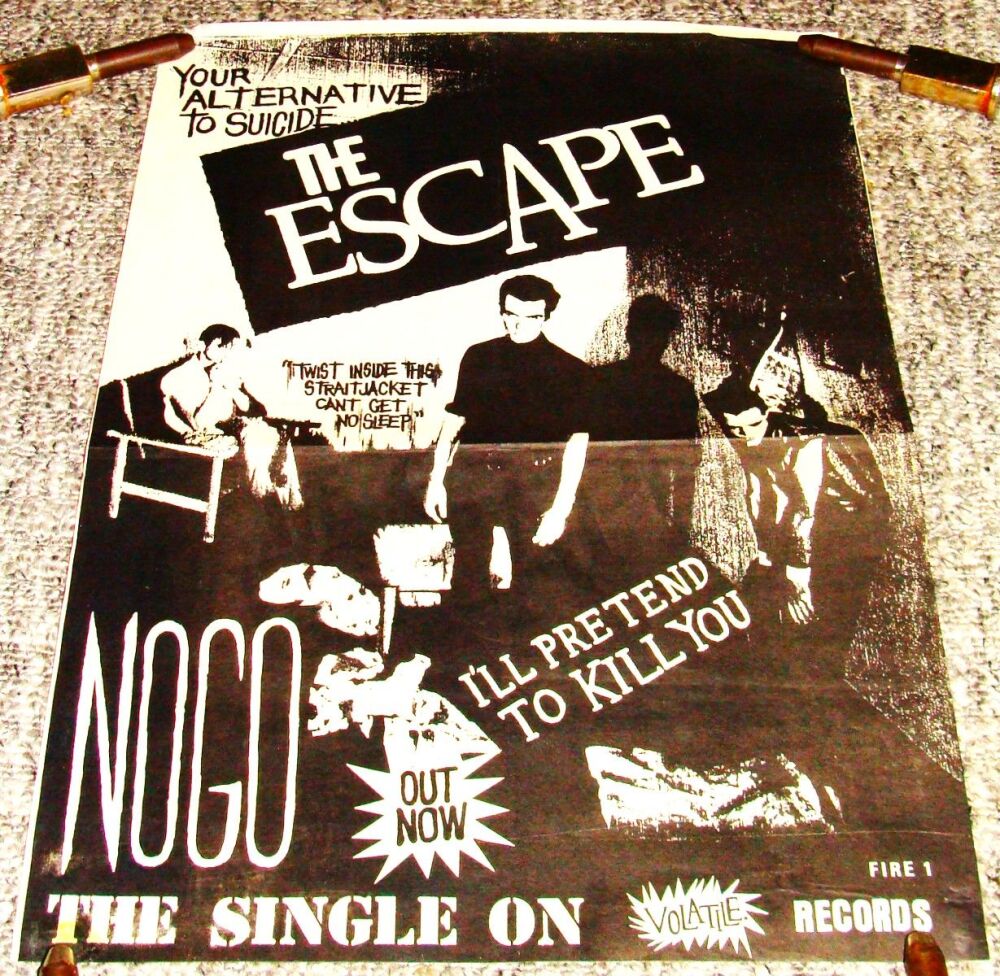 THE ESCAPE SUPERB RARE UK RECORD COMPANY PROMO POSTER 'NO-GO' DEBUT SINGLE 