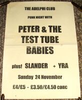 PETER & THE TEST TUBE BABIES CONCERT POSTER SUN 24th NOV 1996 ADELPHI CLUB HULL