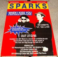 SPARKS U.K. RECORD COMPANY PROMO POSTER 'WHEN I KISS YOU' SINGLE & CONCERTS 1995
