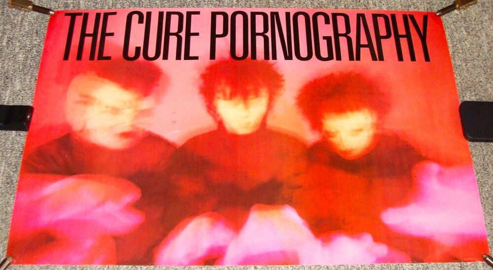 THE CURE STUNNING RARE U.K. RECORD COMPANY PROMO POSTER 'PORNOGRAPHY' ALBUM