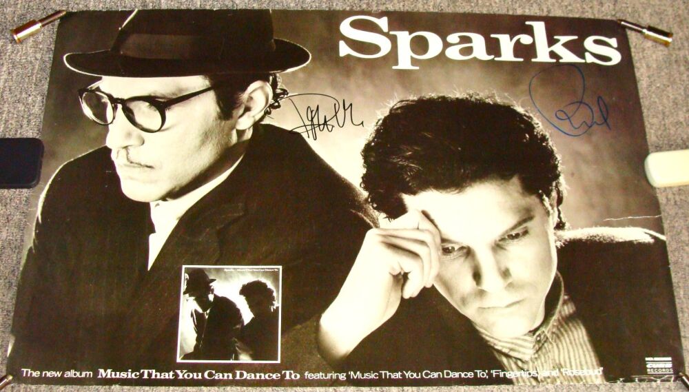 SPARKS RARE UK AUTOGRAPHED PROMO POSTER 'MUSIC THAT YOU CAN DANCE TO' ALBUM