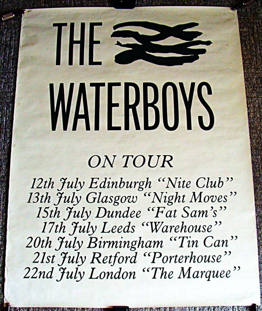 THE WATERBOYS ABSOLUTELY STUNNING AND RARE U.K. TOUR PROMO CONCERTS POSTER 