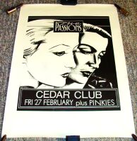 THE PASSIONS PINKIES STUNNING RARE CONCERT POSTER FRI 27th FEB 1981 CEDAR CLUB