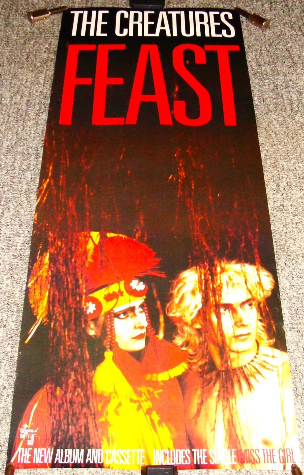 SIOUXSIE THE CREATURES STUNNING U.K. REC COM PROMO POSTER 'THE FEAST' ALBUM