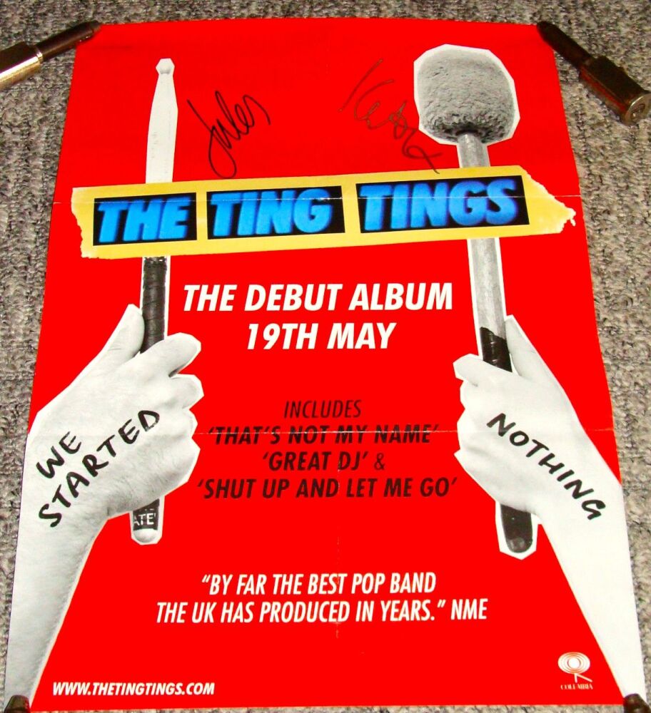 THE TING TINGS UK PROMO POSTER 'WE STARTED NOTHING' DEBUT ALBUM 2008 AUTOGR