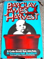 BARCLAY JAMES HARVEST CONCERT POSTER SAT 9th FEB 1974 St. GEORGES HALL BRADFORD
