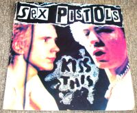 THE SEX PISTOLS RARE UK RECORD COMPANY SHOP DISPLAY BOARD 'KISS THIS' ALBUM 1992