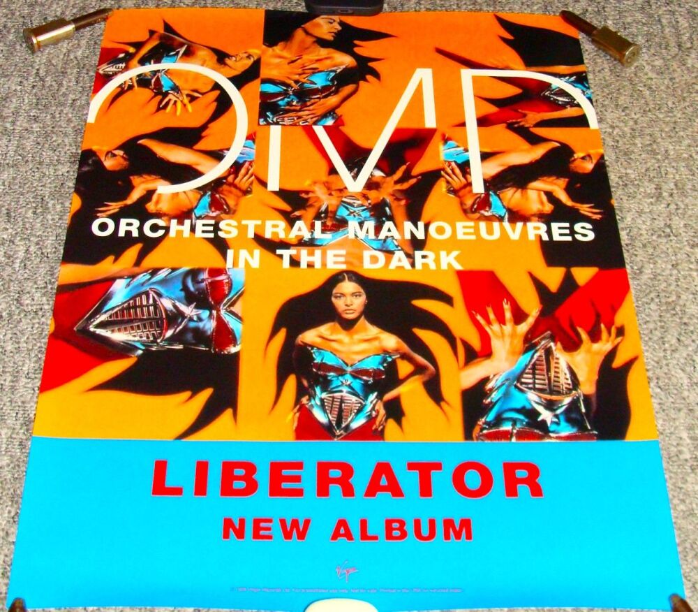 O.M.D. STUNNING RARE U.S. RECORD COMPANY PROMO POSTER FOR 'LIBERATOR' ALBUM