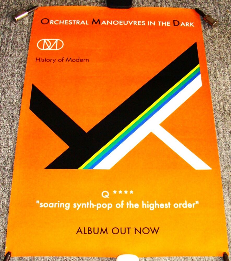 O.M.D. SUPERB U.K. RECORD COMPANY PROMO POSTER 'HISTORY OF MODERN' ALBUM 20