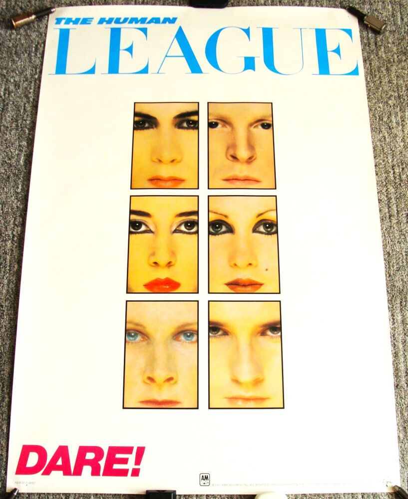 THE HUMAN LEAGUE SUPERB RARE U.S. RECORD COMPANY PROMO POSTER 'DARE!' ALBUM