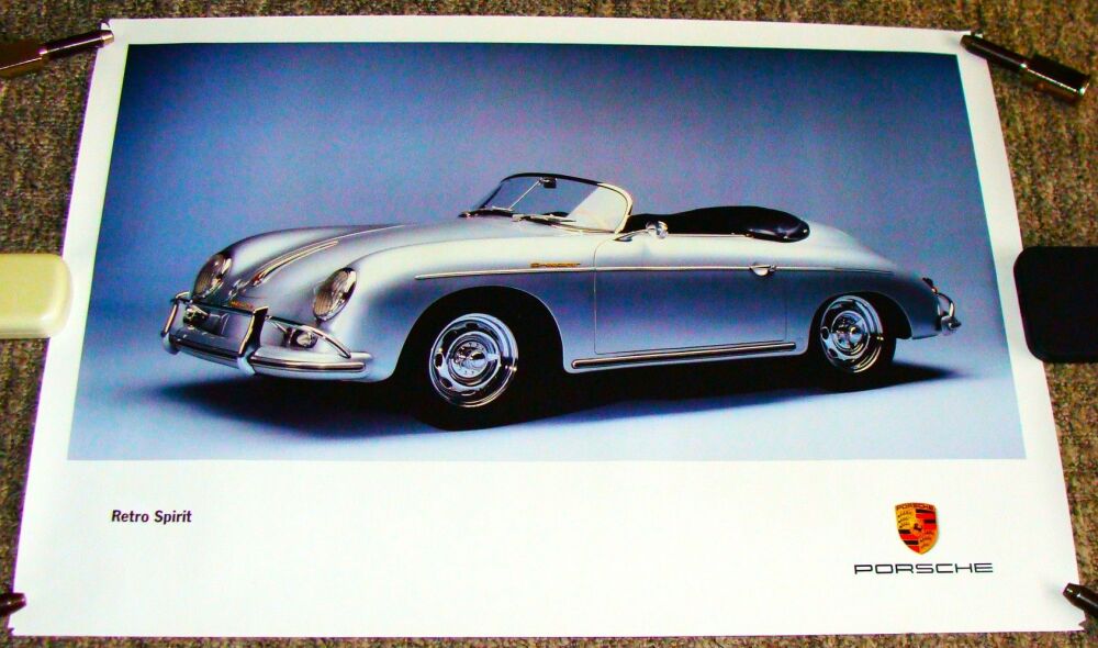PORSCHE CAR CLASSICS RETRO SPIRIT STUNNING AND RARE DOUBLE SIDED PROMO POST