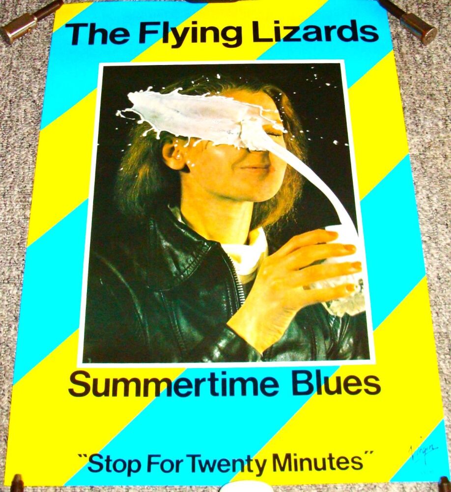 THE FLYING LIZARDS UK REC COM PROMO POSTER 'SUMMERTIME BLUES' DEBUT SINGLE 