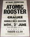 ATOMIC ROOSTER STUNNING RARE CONCERT POSTER MONDAY 2nd JUNE 1980 GRAVESEND U.K.