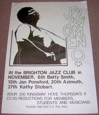 AZIMUTH BETTY SMITH JAZZ WOMEN CONCERT POSTER NOVEMBER 1982 BRIGHTON JAZZ C