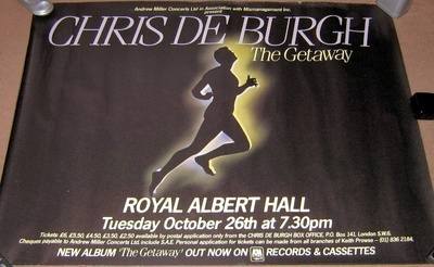 CHRIS DE BURGH SUPERB CONCERT POSTER TUESDAY 26TH OCTOBER 1982 ROYAL ALBERT