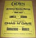 CHAS N' DAVE BARRACUDAS MOBILES CONCERT POSTER NOV 1980 CROWN HOTEL HAILSHAM UK