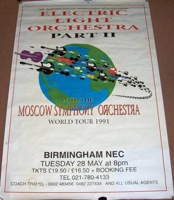 E.L.O. PT II SUPERB CONCERT POSTER TUESDAY 28th MAY 1991 N.E.C. ARENA BIRMI