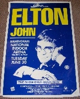 ELTON JOHN STUNNING CONCERT POSTER TUESDAY 30th JUNE 1992 N.I.A. BIRMINGHAM U.K.