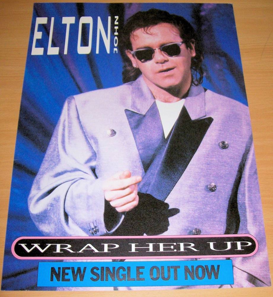 ELTON JOHN U.K. RECORD COMPANY PROMO POSTER FOR THE SINGLE 'WRAP HER UP' IN