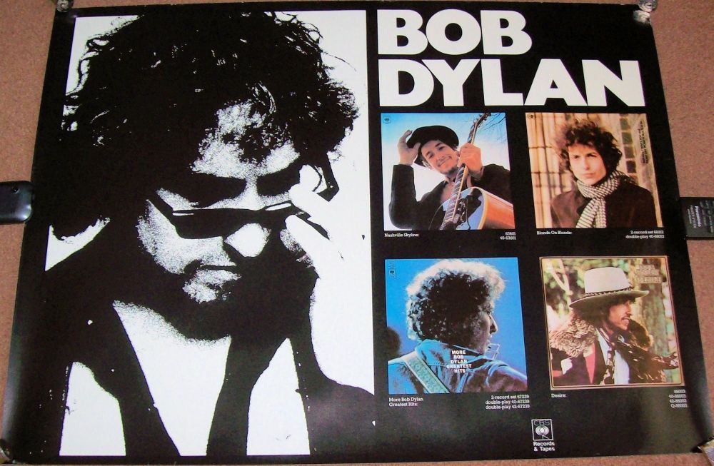 BOB DYLAN STUNNING U.K.1980'S RECORD COMPANY ALBUMS PROMO POSTER FOR C.B.S.