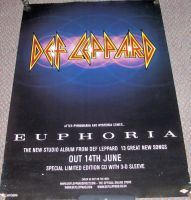 DEF LEPPARD STUNNING RARE U.K. RECORD COMPANY PROMO POSTER "EUPHORIA" ALBUM 1999