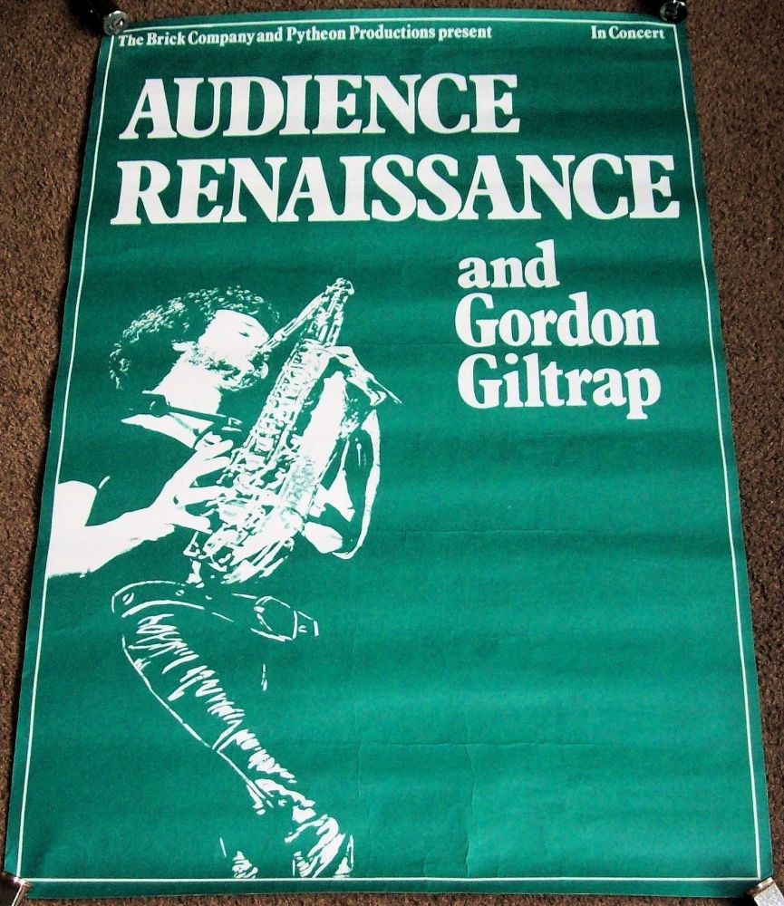 AUDIENCE RENAISSANCE GORDON GILTRAP STUNNING U.K. TOUR POSTER POSTER JULY 1