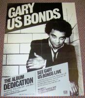 GARY US BONDS STUNNING U.K. PROMO POSTER "DEDICATION" ALBUM & CONCERT DATES 1981