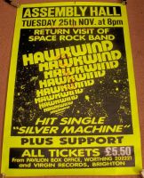 HAWKWIND AUTOGRAPHED CONCERT POSTER TUE 25th NOV 1986 WORTHING ASSEMBLY HALL UK
