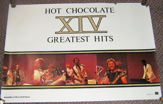 HOT CHOCOLATE RARE UK RECORD COMPANY PROMO POSTER “XIV GREATEST HITS” ALBUM