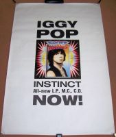 IGGY POP STUNNING RARE UK RECORD COMPANY PROMO POSTER FOR “INSTINCT” ALBUM 1988