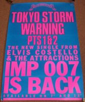 ELVIS COSTELLO UK RECORD COMPANY PROMO POSTER "TOKYO STORM WARNING" SINGLE 1986