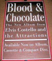 ELVIS COSTELLO U.K. RECORD COMPANY PROMO POSTER "BLOOD AND CHOCOLATE" ALBUM 1986
